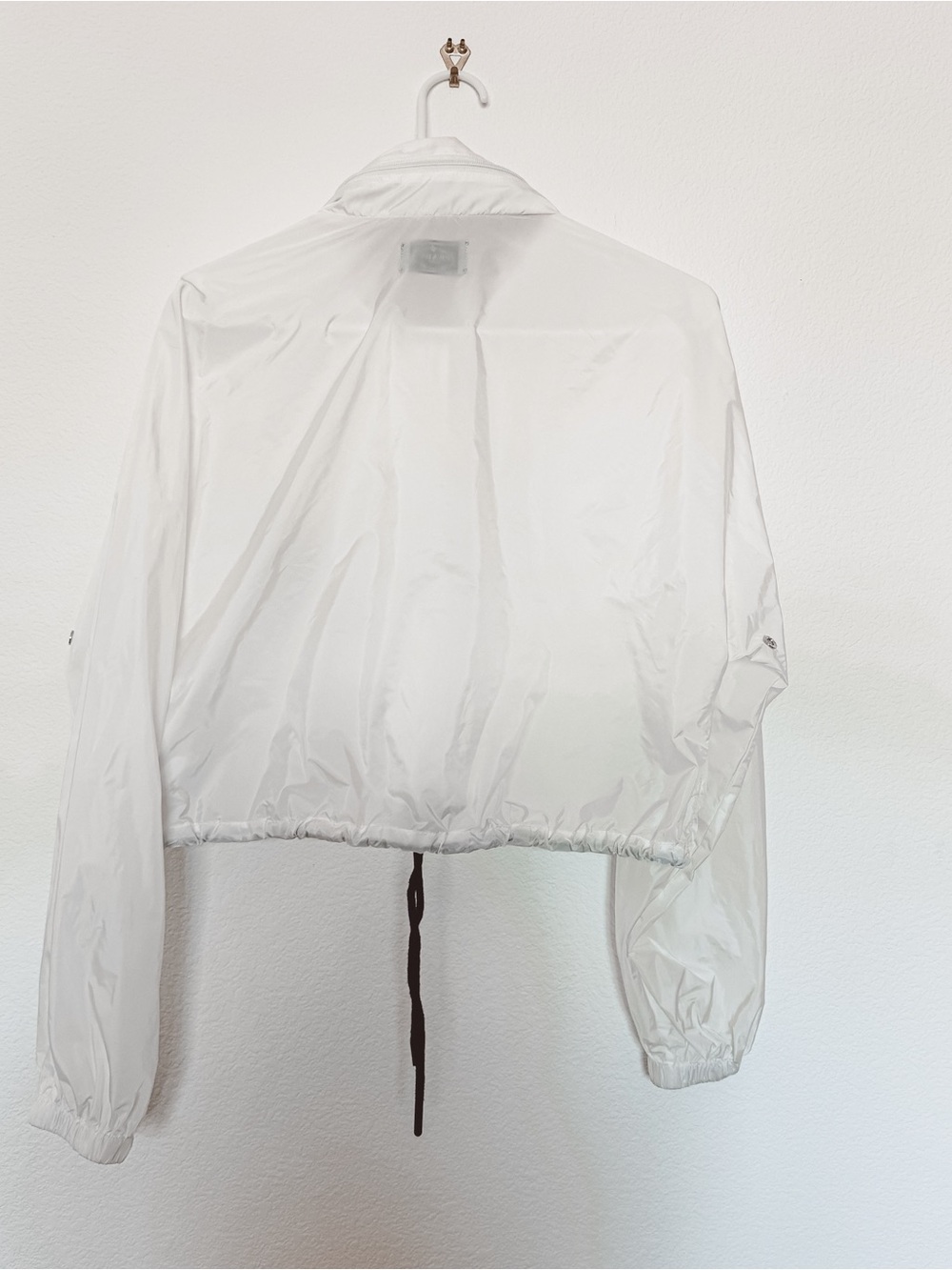 Prada White Cropped Windbreaker Jacket size 36 - Picture 3 of 9